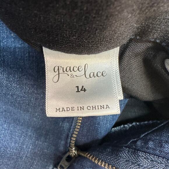 Grace & Lace Shaper Jeggings WMNS 14 Medium Wash Denim Skinny Mid Rise Stretchy - Picture 5 of 11